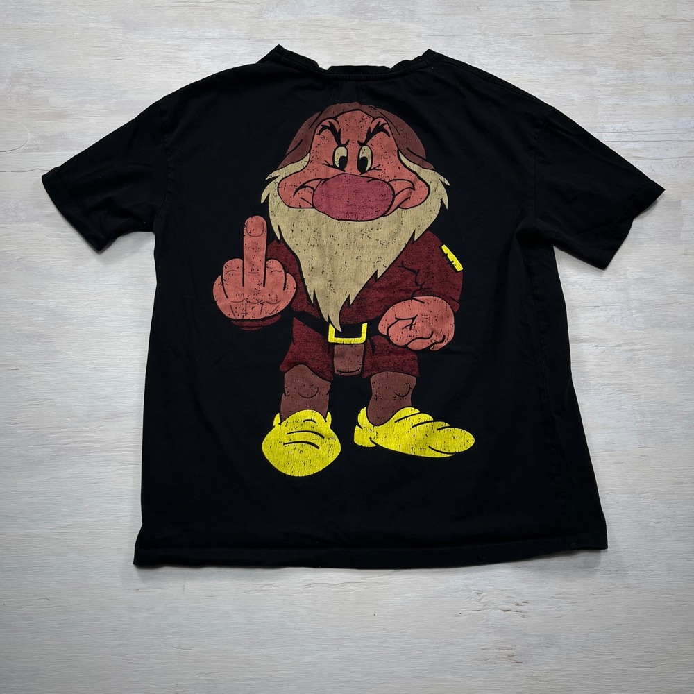 Bonkers Corner T-Shirt M Mood Grumpy Dwarf Graphic Black Mens